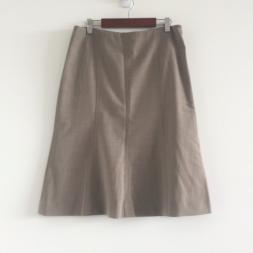 Theory Dark Tan Flared Skirt Size 2
